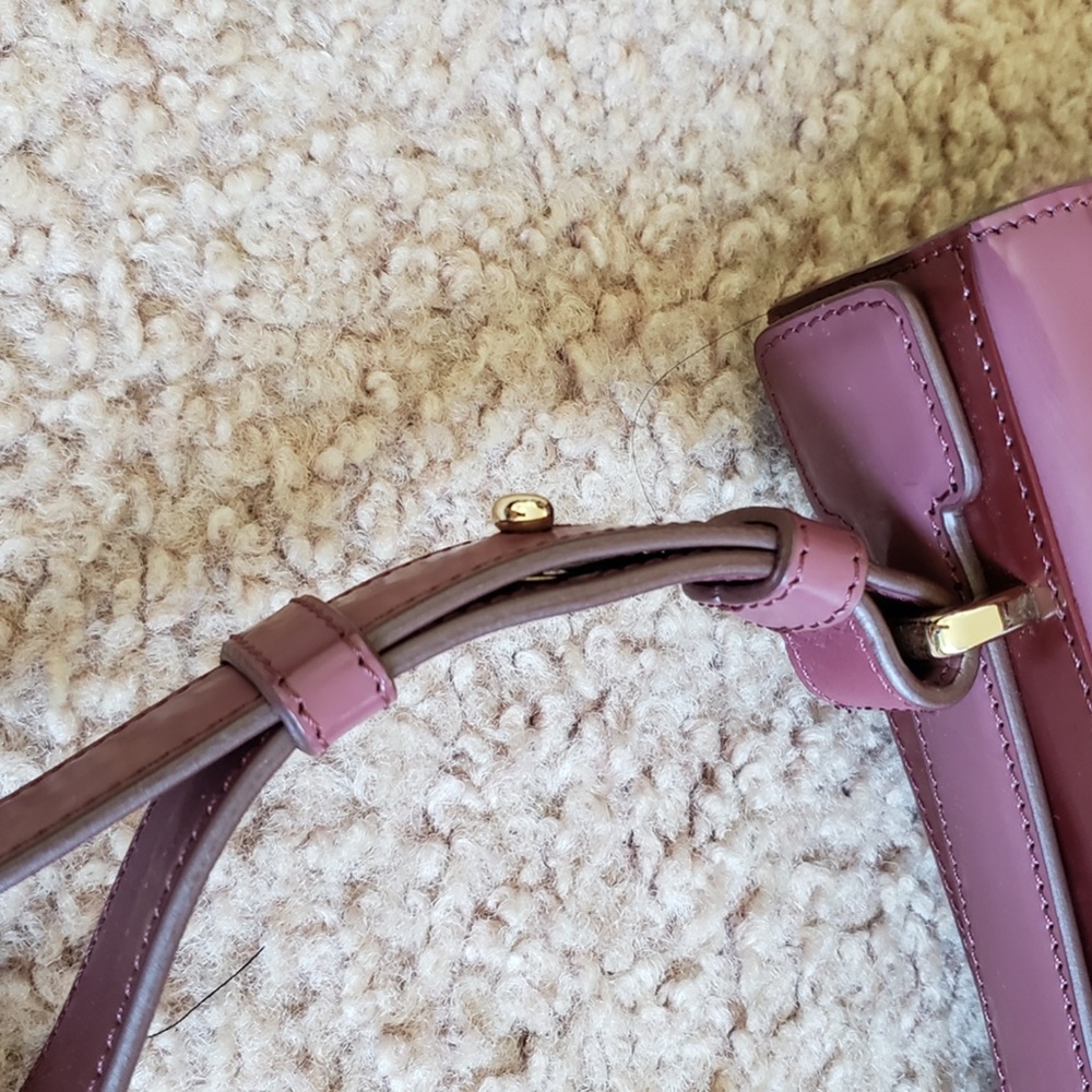 NWOT Roger Vivier Handbag Burgundy Patent Leather Luxury Designer Purple Handbag - Picture 15 of 16